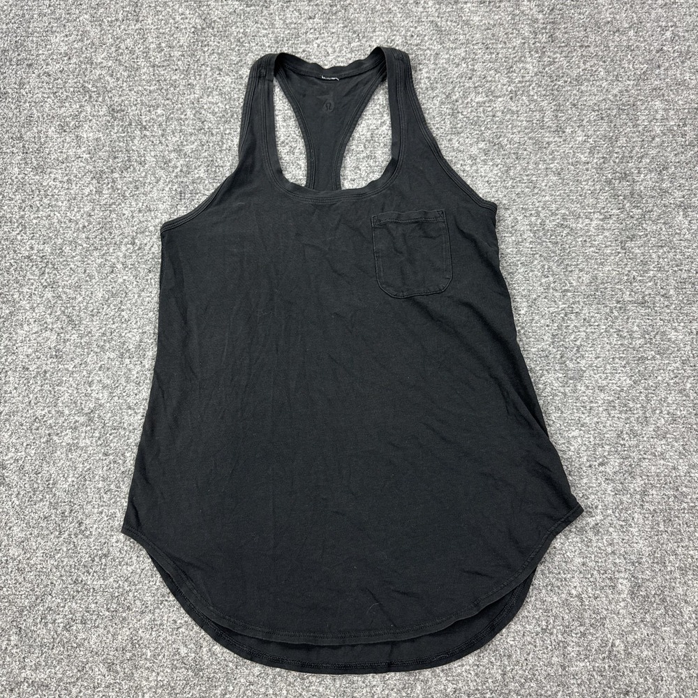 Lululemon Tank Top Womens Medium Black Scoop Neck Racerback Athletic Yoga Gym